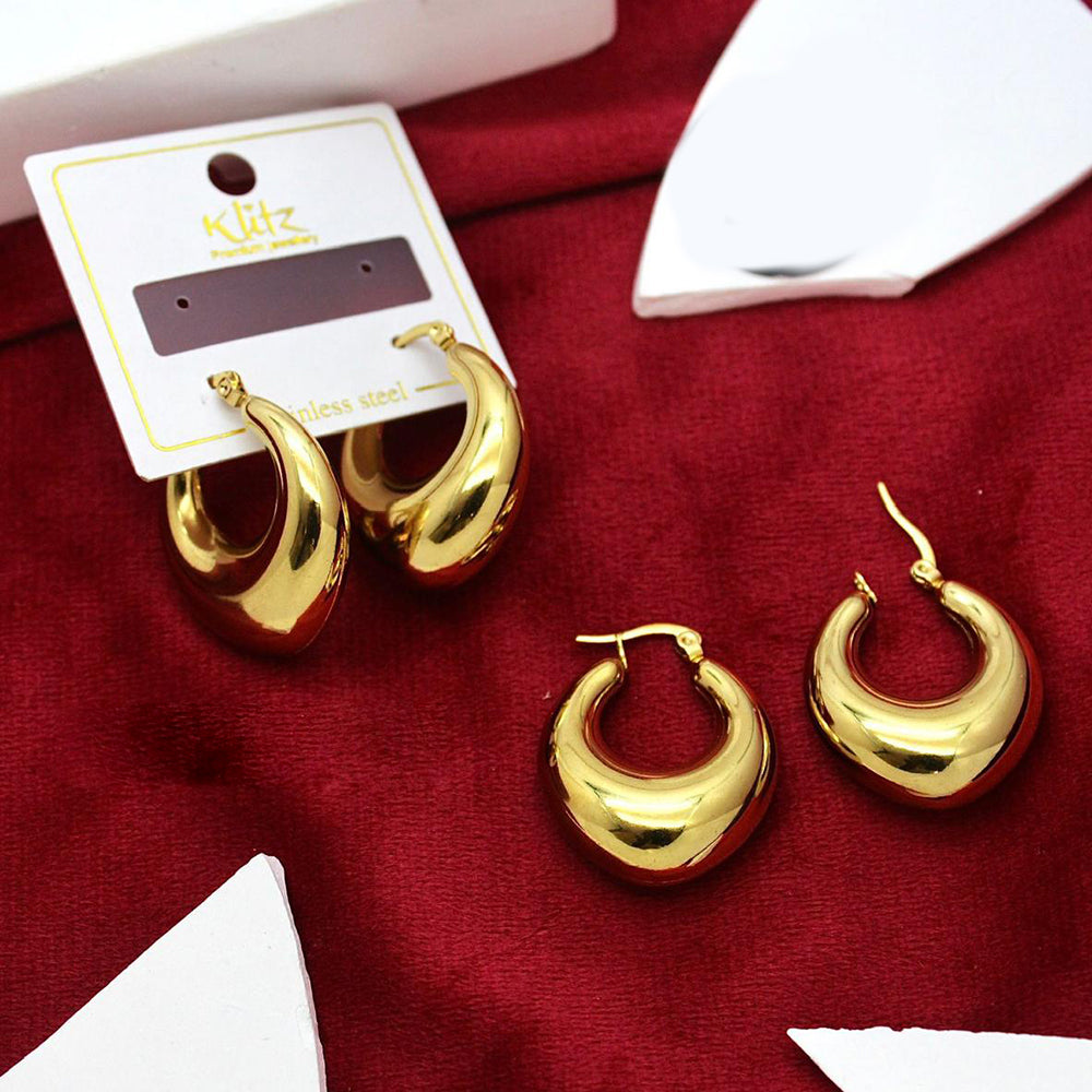 Klitz Gold Plated Stunning Fashion U Shape Hoop Earring