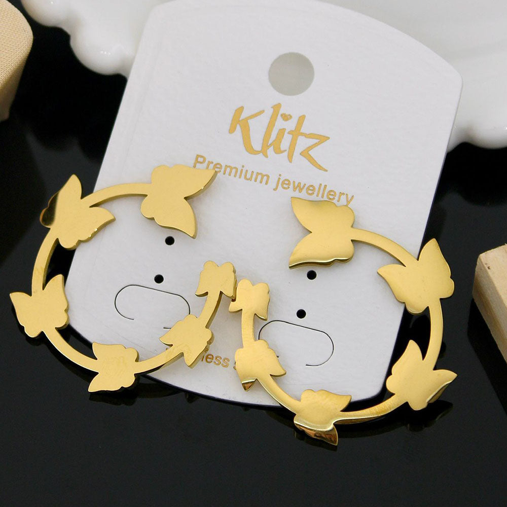 Klitz Modern Stainless Steel Multi-Butterfly Hanging Earrings
