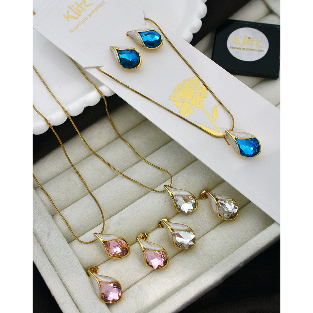 Klitz Designer Crystal Stone Necklace Set
