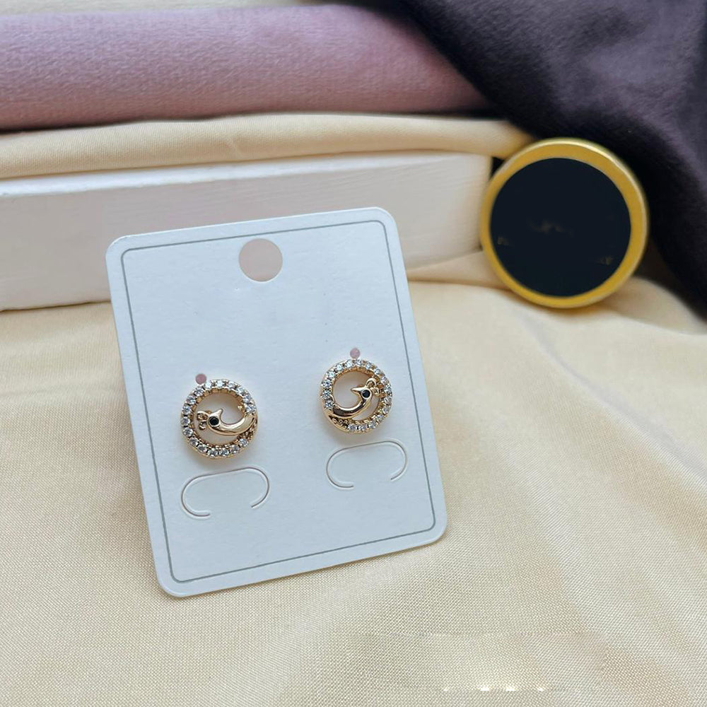 Klitz Stylish Stainless Steel Austrian Stone Studs Earrings