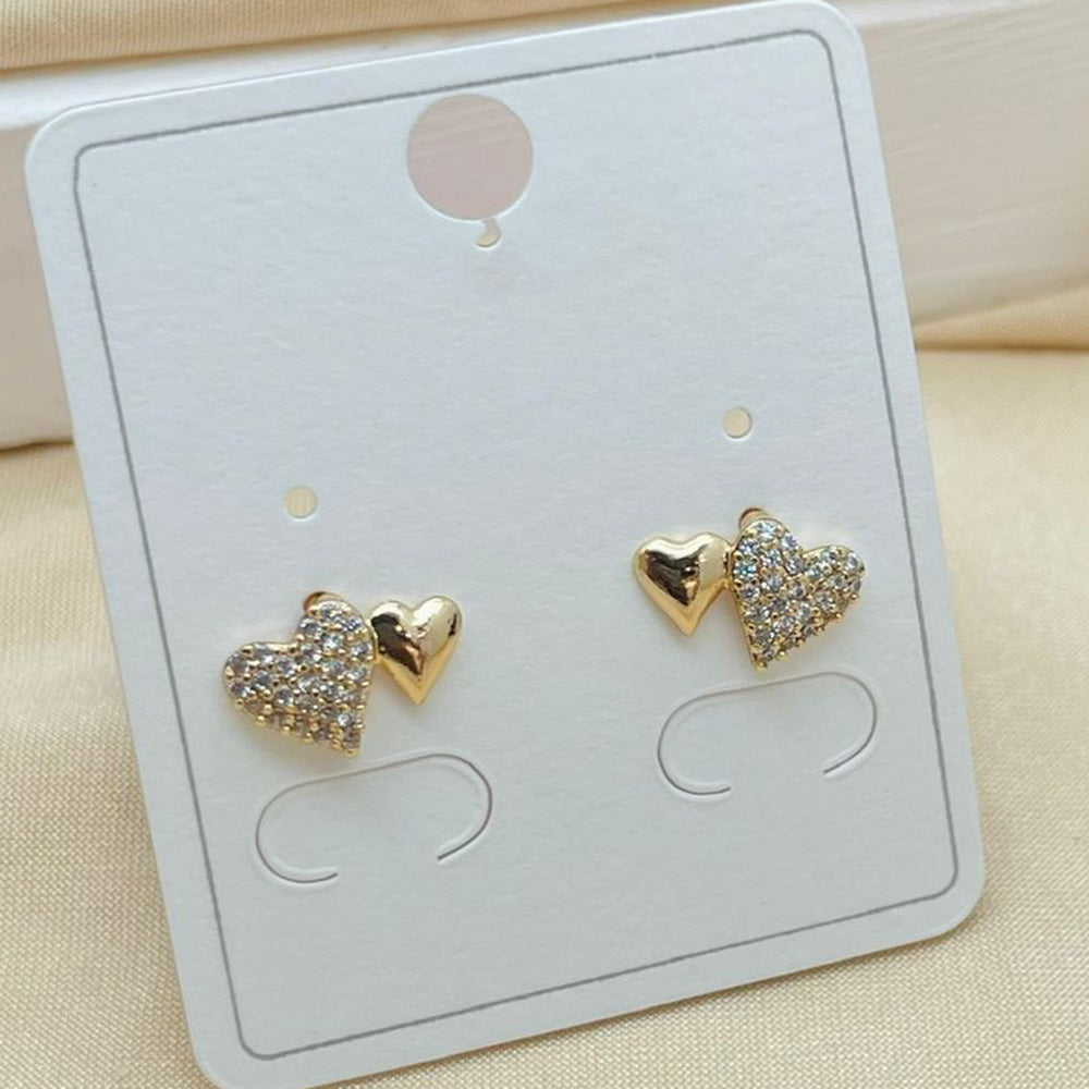 Klitz Stylish Stainless Steel Austrian Stone Heart Shape Studs Earrings