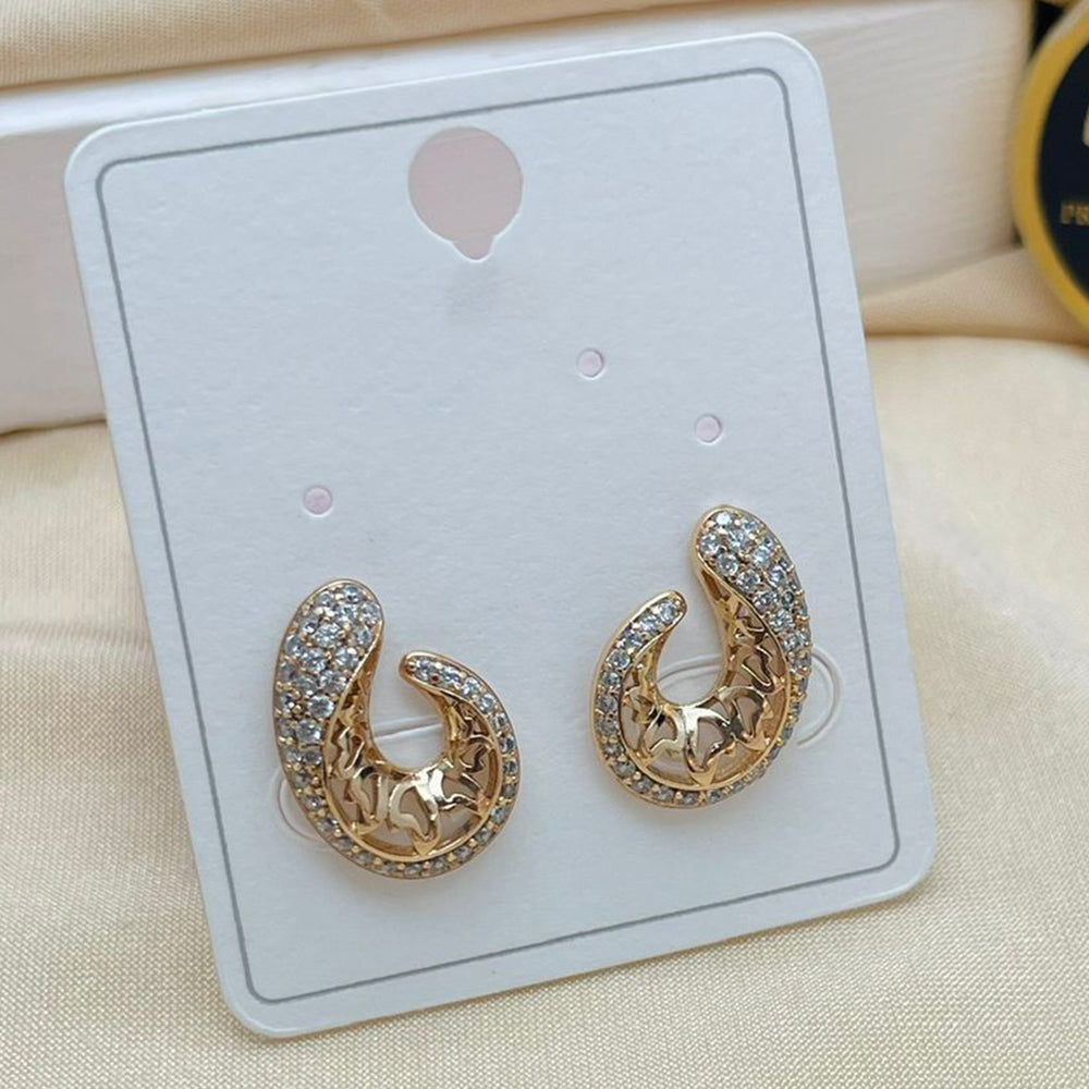 Klitz Stylish Stainless Steel Austrian Stone Studs Earrings