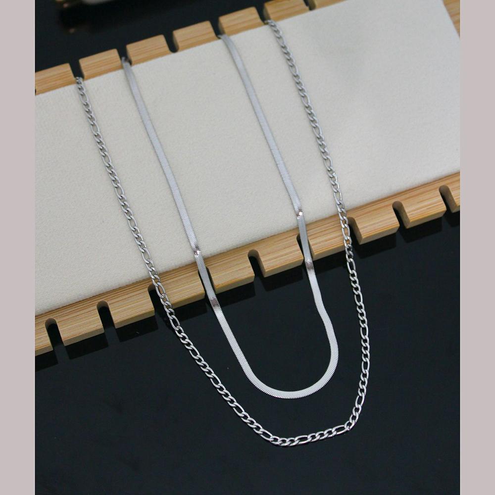 Klitz Minimalist Set of Rhodium Plated Chain (Pack of 12)