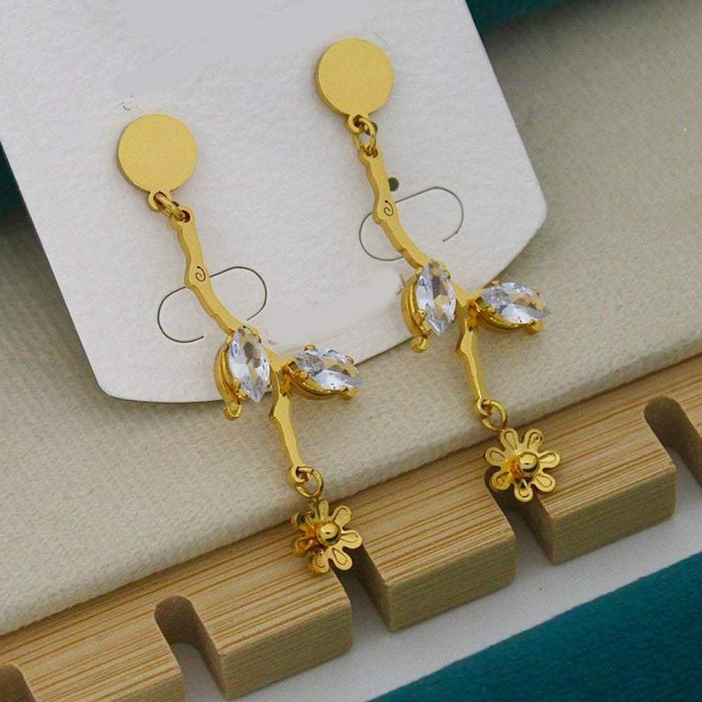 Klitz Elegant Crystal Stone Dangler Earrings for Women (Pack of 12)