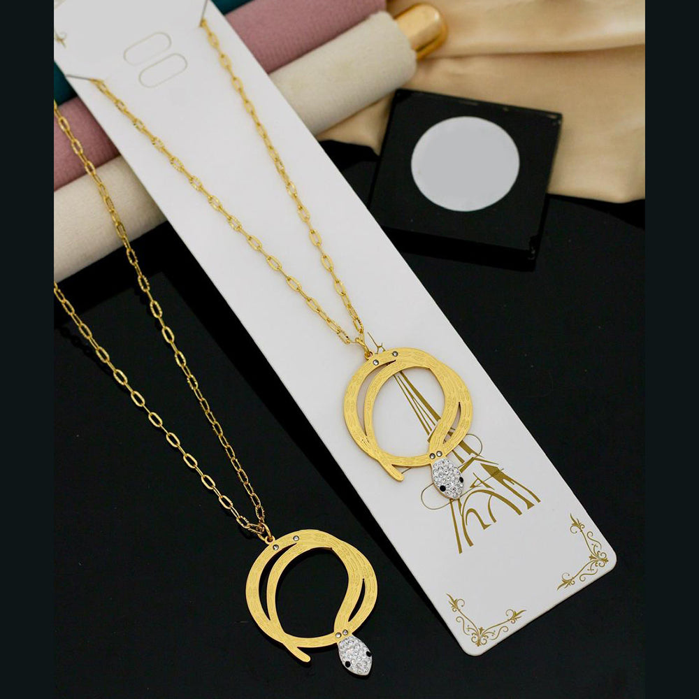 Klitz Glam Snake Design Austrian Stone Necklace (Pack of 12)