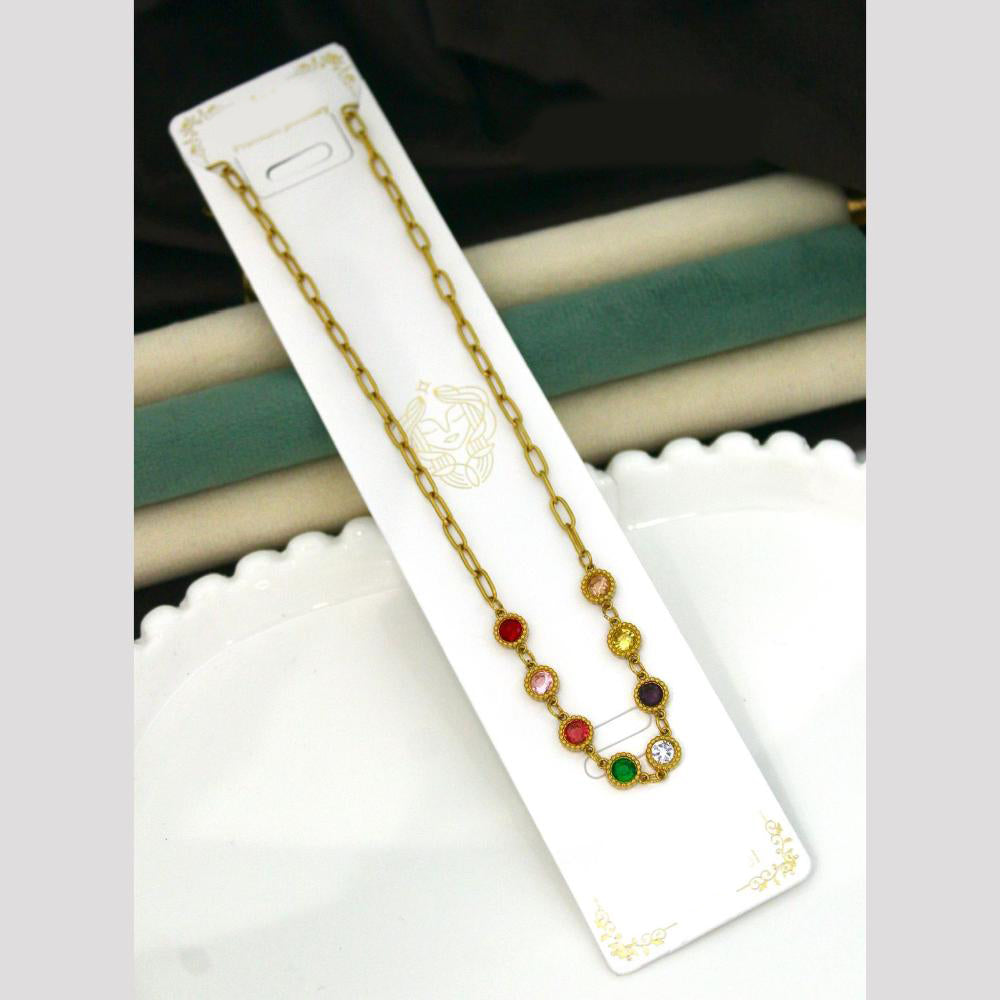 Klitz Premium Jewellery Crystal Stone Necklace (Pack of 12)