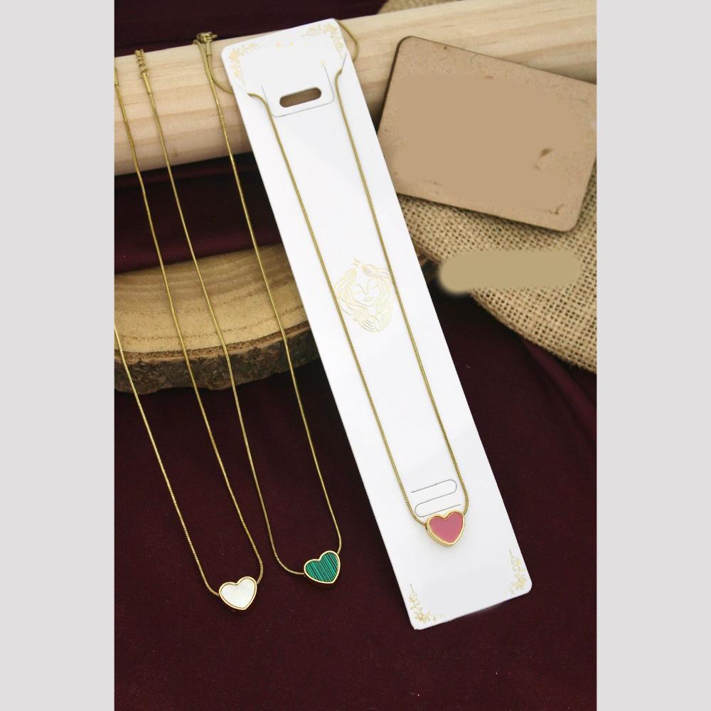 Klitz Premium Jewellery Heart Shape Necklace (Pack of 12)