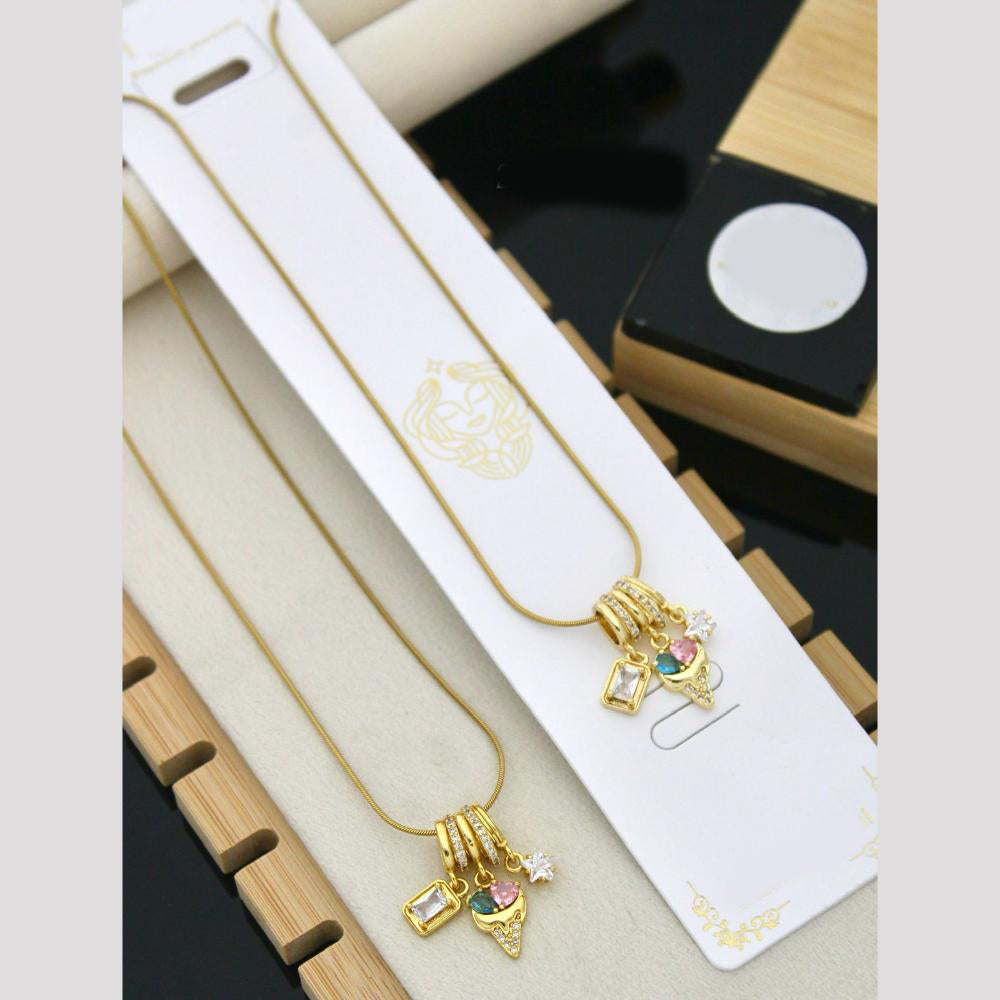 Klitz Premium Jewellery Crystal Stone Necklace (Pack of 12)