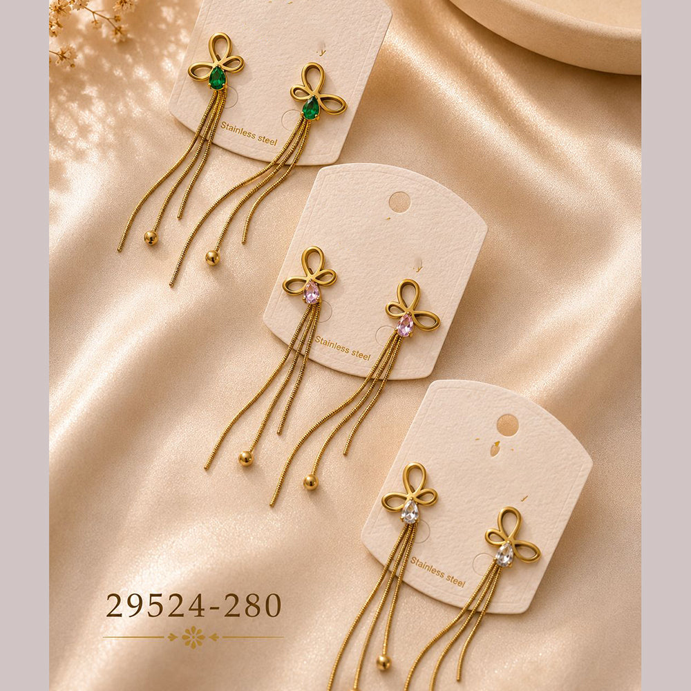 Klitz Elegant Crystal Stone Dangler Earrings for Women (Pack of 12)