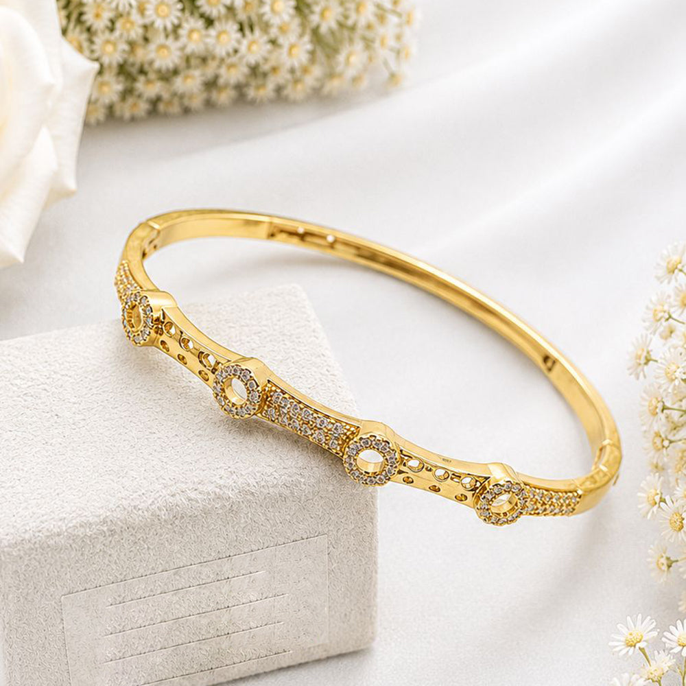 Klitz Pack Of 12 Gold Plated Austrian Stone Openable Kada