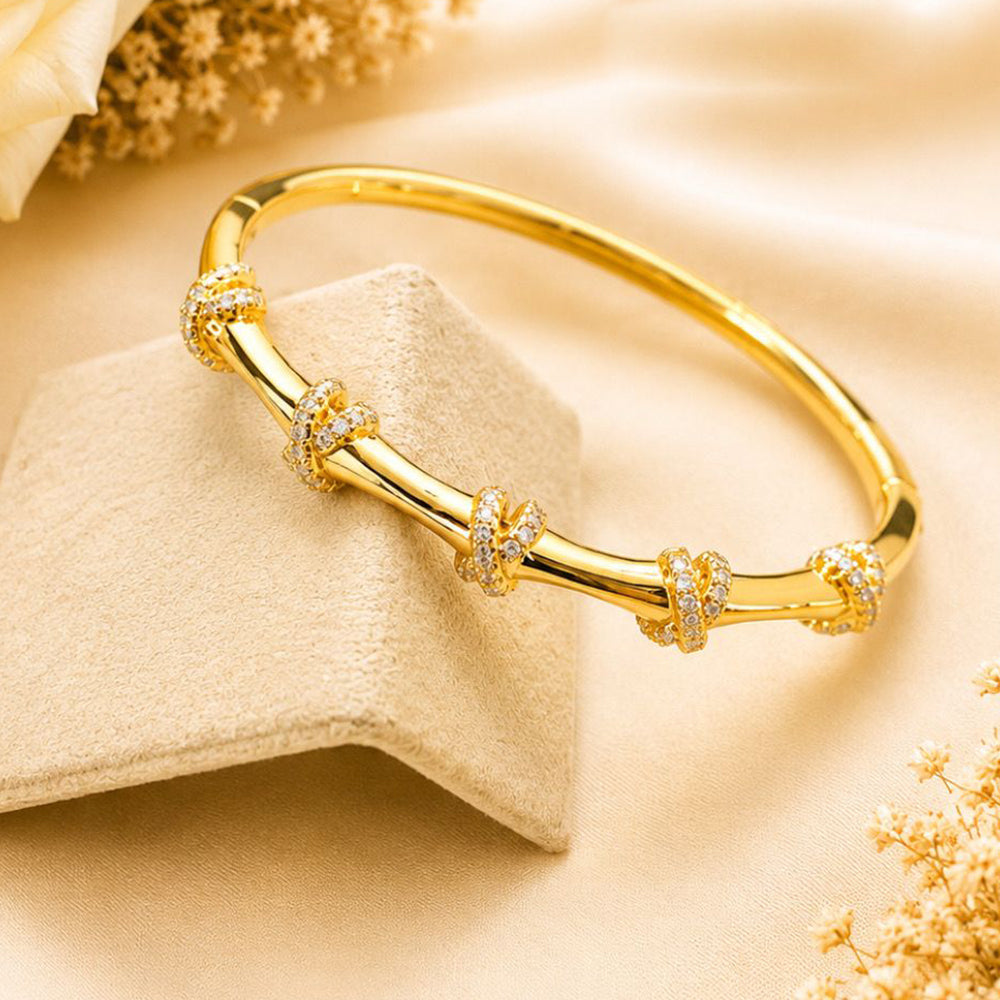Klitz Pack Of 12 Gold Plated Austrian Stone Openable Kada