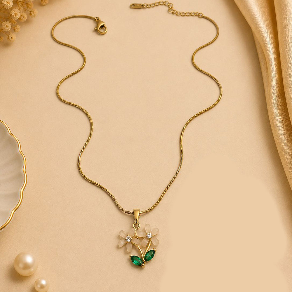 Klitz Fancy Stainless Steel Crystal Stone Necklace Set (Pack of 12)
