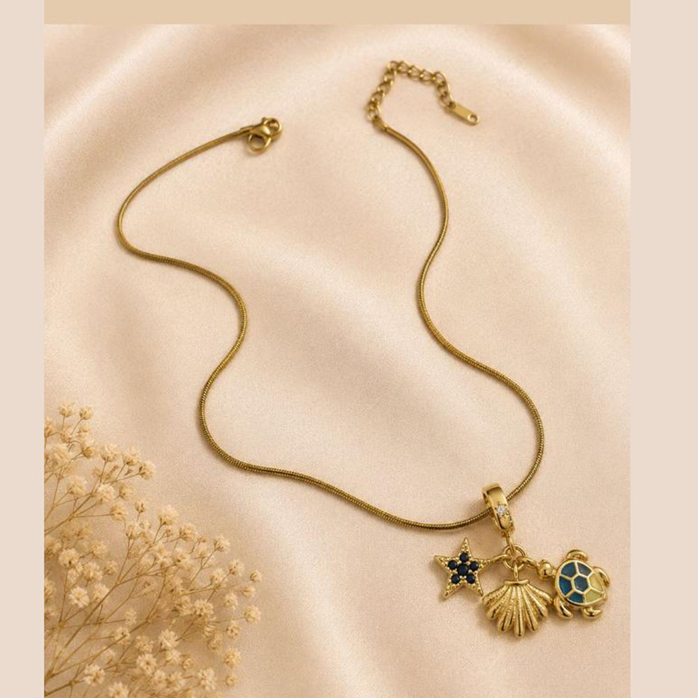 Klitz Fancy Stainless Steel Designer Necklace Set (Pack of 12)