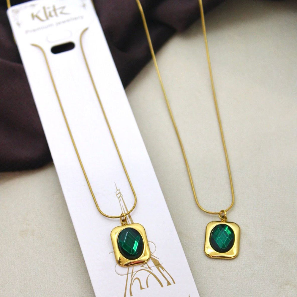 Klitz Stunning Gold Plated Stainless Steel Chain Pendant