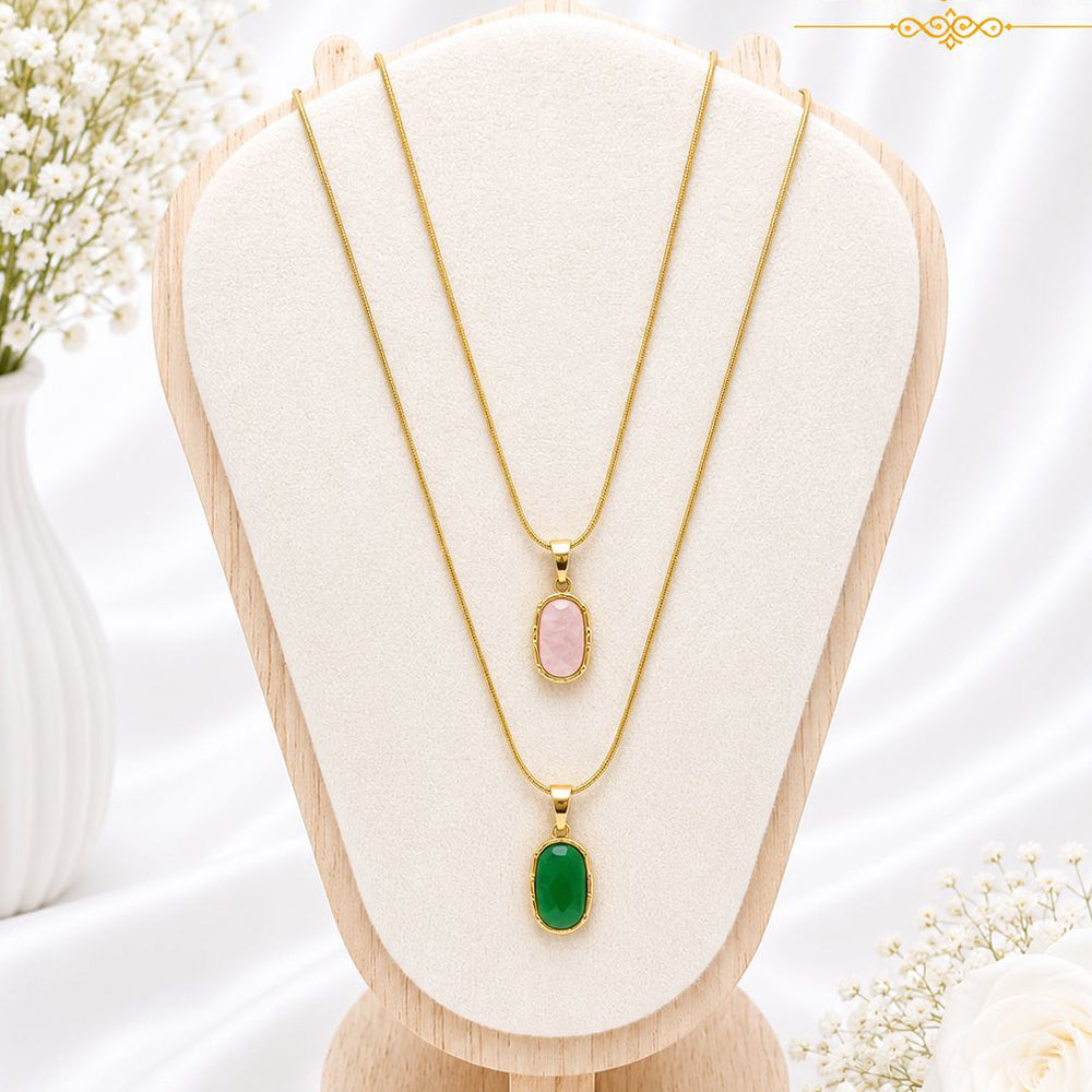 Klitz Stunning Gold Plated Stainless Steel Chain Pendant