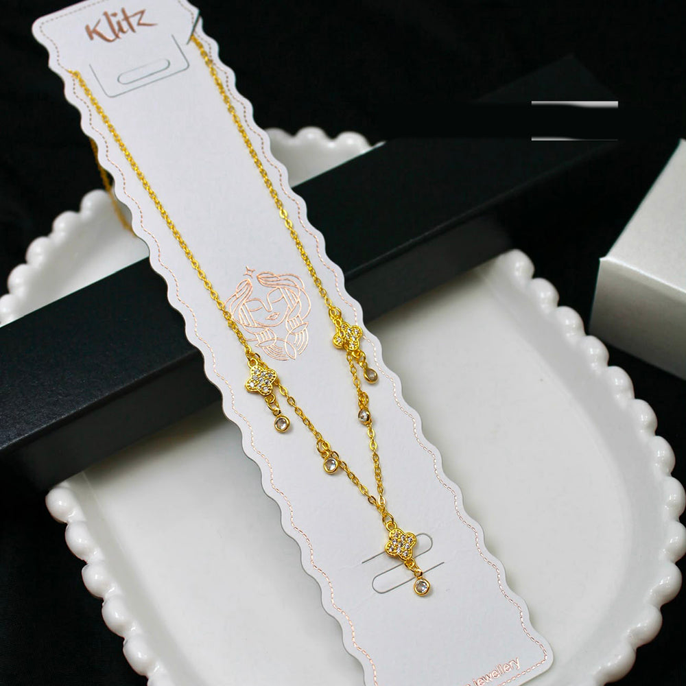 Klitz Premium Stainless Steel Crystal Stone Chain Necklace (Set of 12)