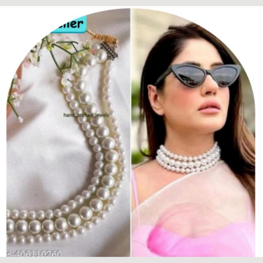 Dhirish International Classic Pearl Jewellery Choker Necklace