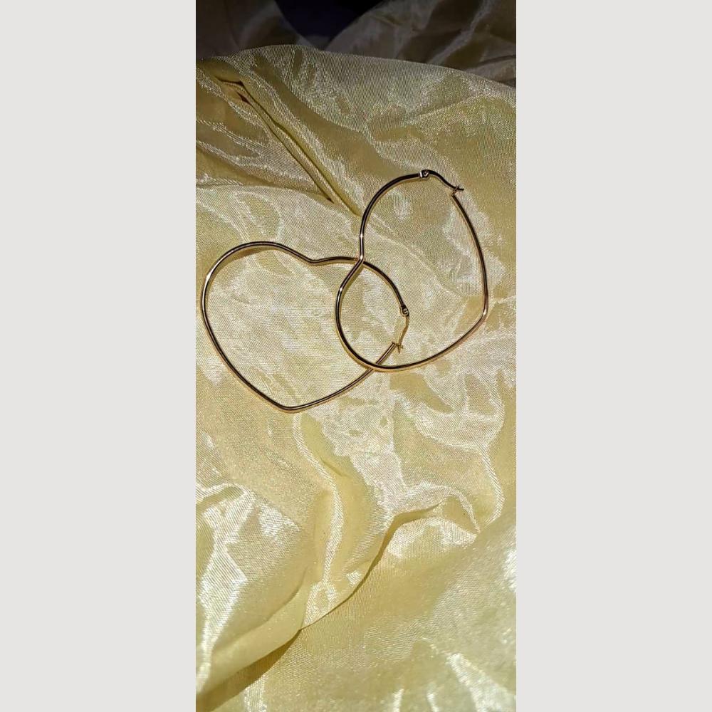 Dhirish International Gold Plated Heart Shape Dangler Earrings