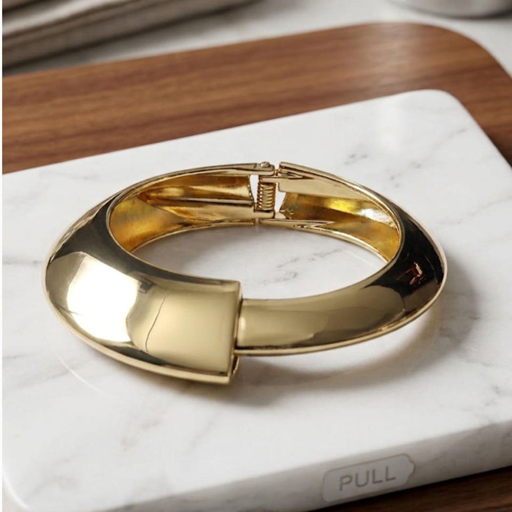 Dhirish International Designer Gold Finish Openable Bangle Bracelet