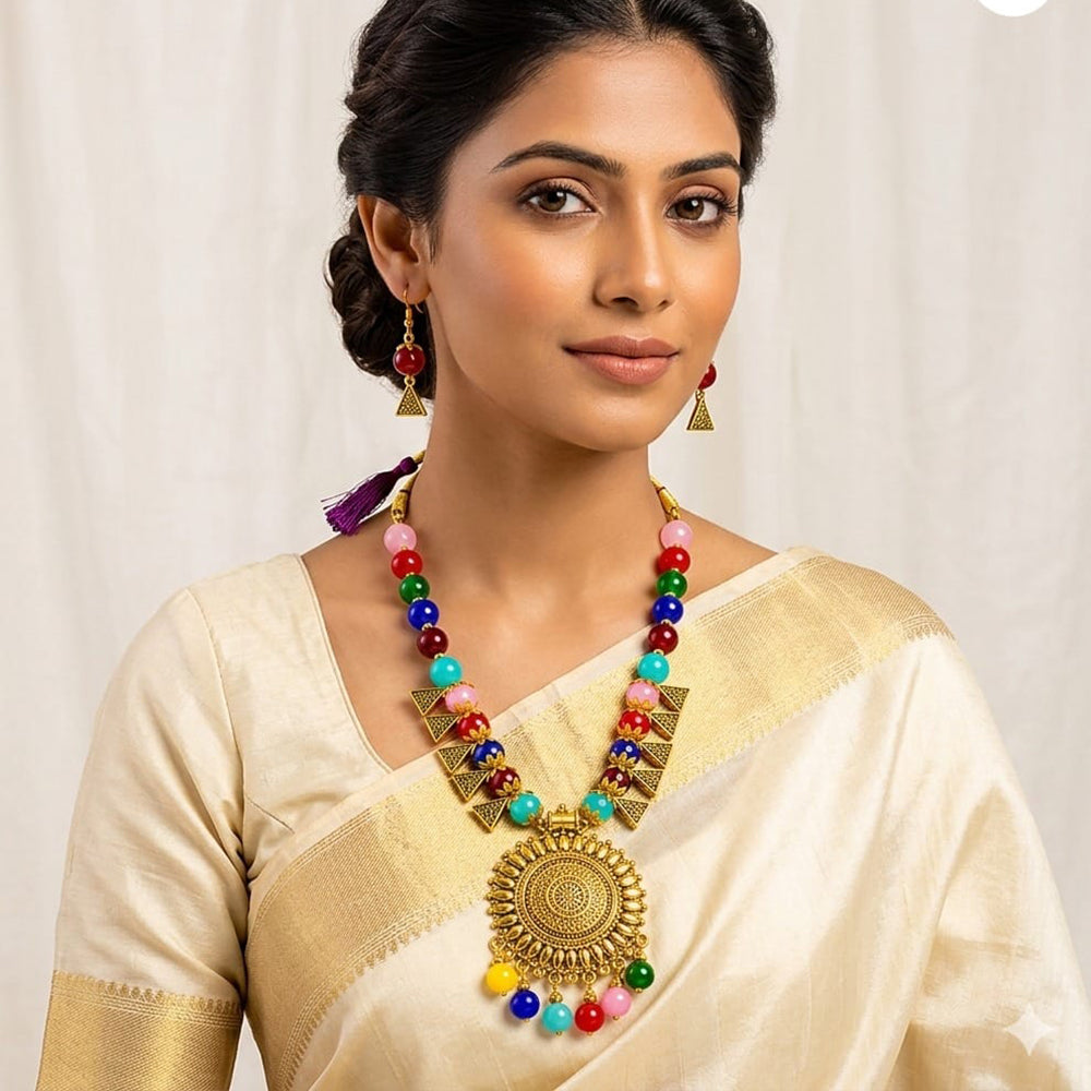 Dhirish International Graceful Pearl Necklace Set