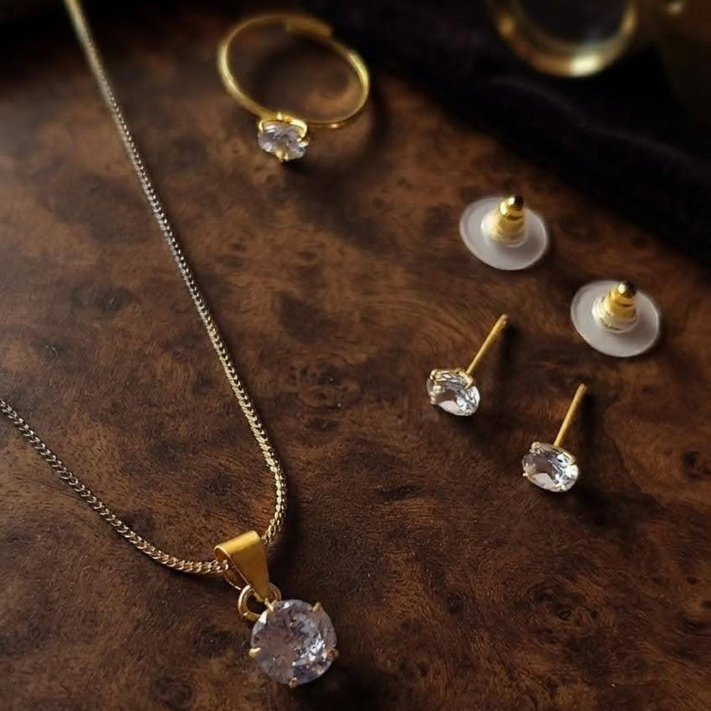 Dhirish International Austrian Sone Chain Pendant Set