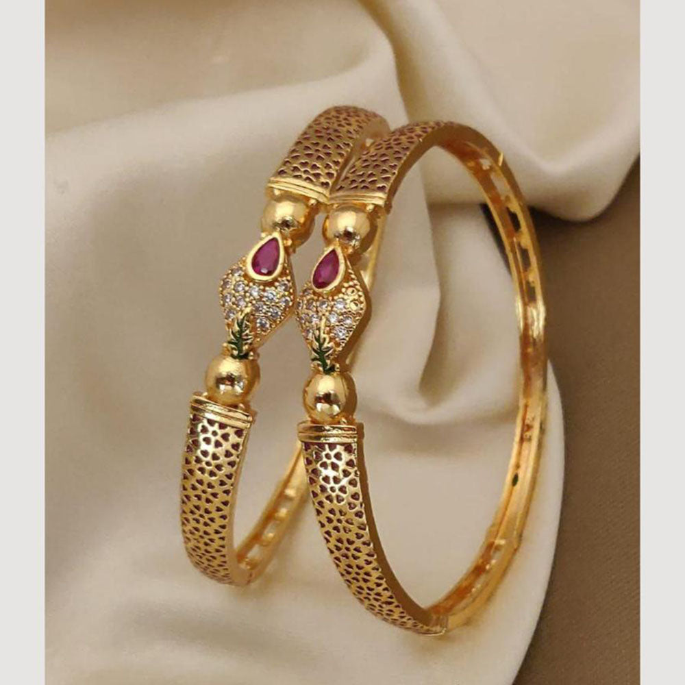 Khodiyar Gold Plated Austrian Stone Bangle Set
