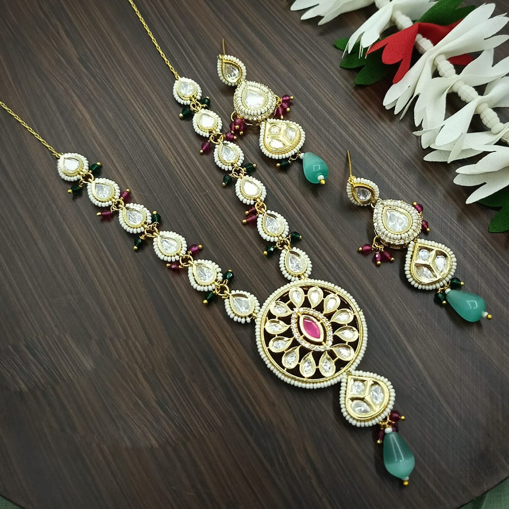 Tanish Art Jewellery  Designer Polki Kundan Stone And Pearl Necklace Set
