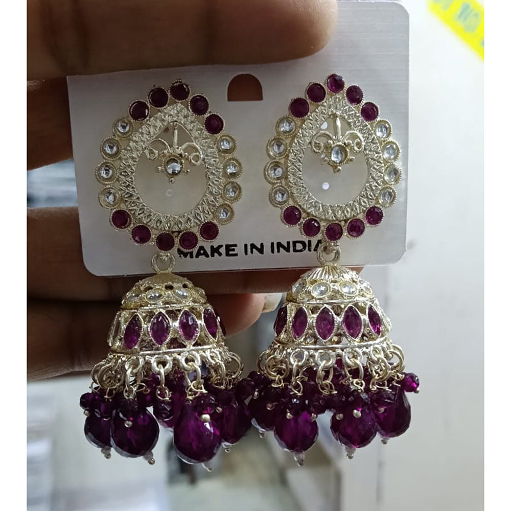 Tanish Art Jewellery Kundan And Beads Jhumki Earrings