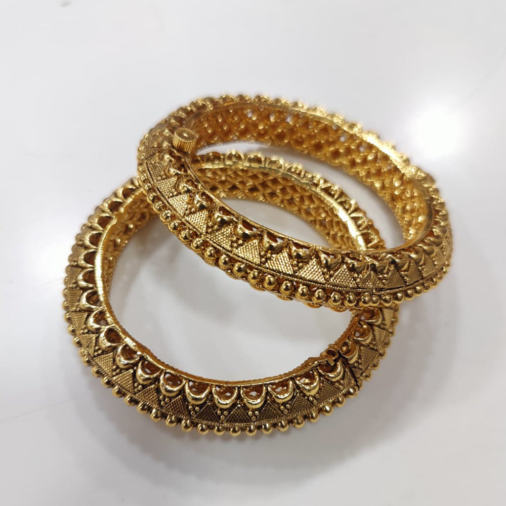 Tanish Art Jewellery Premium Matte Gold Openbale Bangles Set