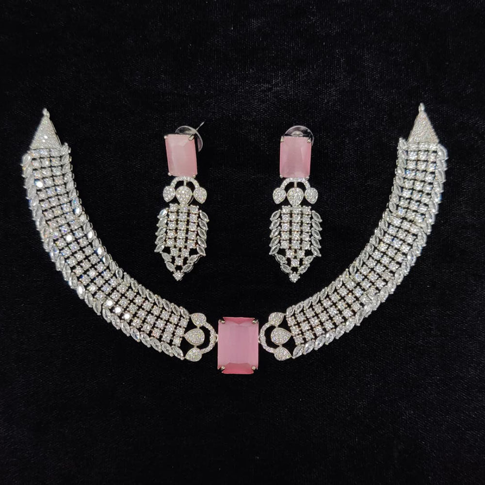 Tanish Art Jewellery Glamorous American Diamond Necklace Set