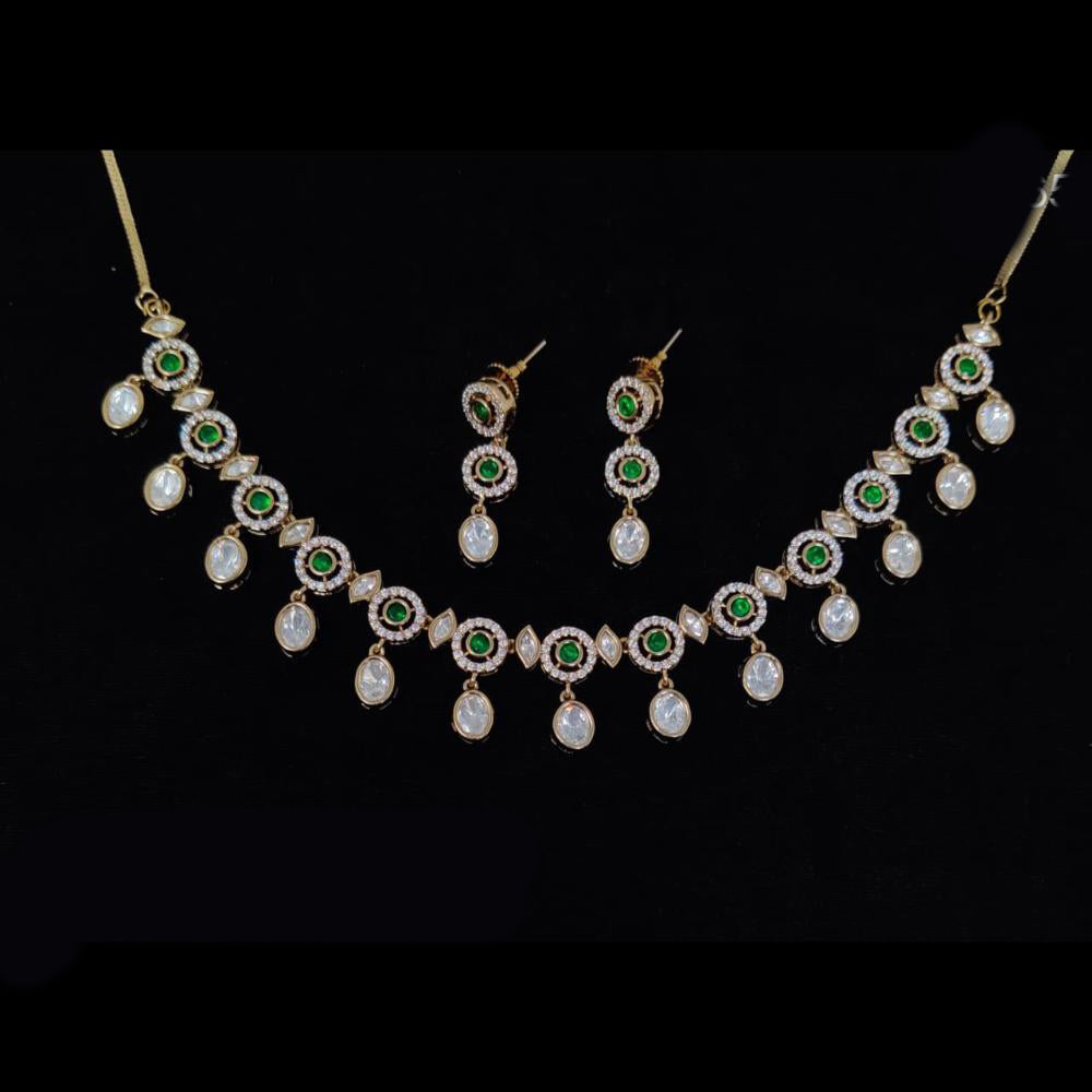 Tanish Art Jewellery Luxury Polki Kundan And Austrian Stone Necklace Set