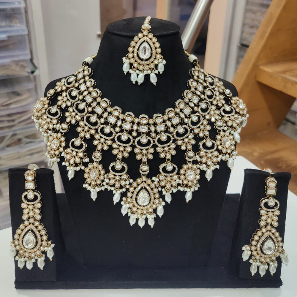 Tanish Art Jewellery Elegant Pota Stone Pearl And Beads Necklace Set