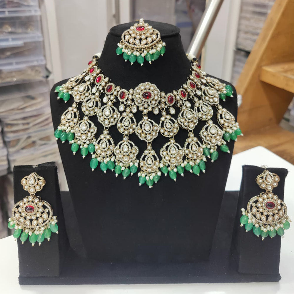 Tanish Art Jewellery Elegant Pota Stone Pearl And Beads Necklace Set