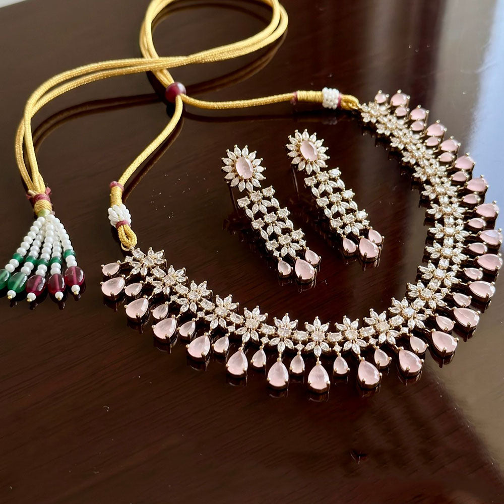 Tanish Art Jewellery Glamorous American Diamond Necklace Set