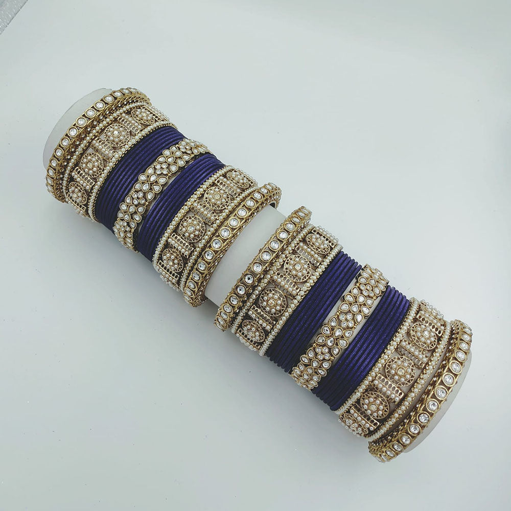Tanish Art Jewellery Polki Kundan And Pearl Bridal Bangles Set