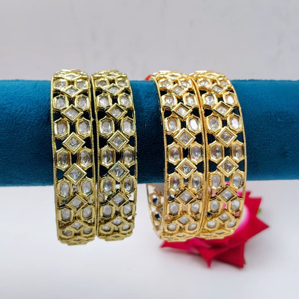 Tanish Art Jewellery Exquisite Polki Kundan Stone Bangles Set