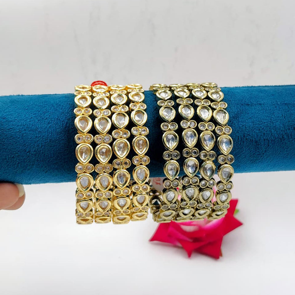 Tanish Art Jewellery Exquisite Polki Kundan Stone Bangles Set