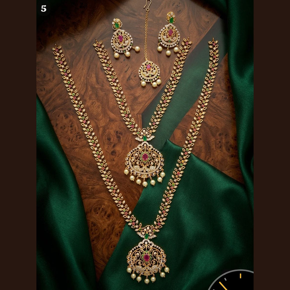 Tanish Art Jewellery Royal Pota Stone And Pearl Double Necklace Set