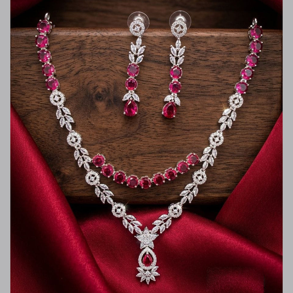 Tanish Art Jewellery Royal American Daimond Stone Necklace Set