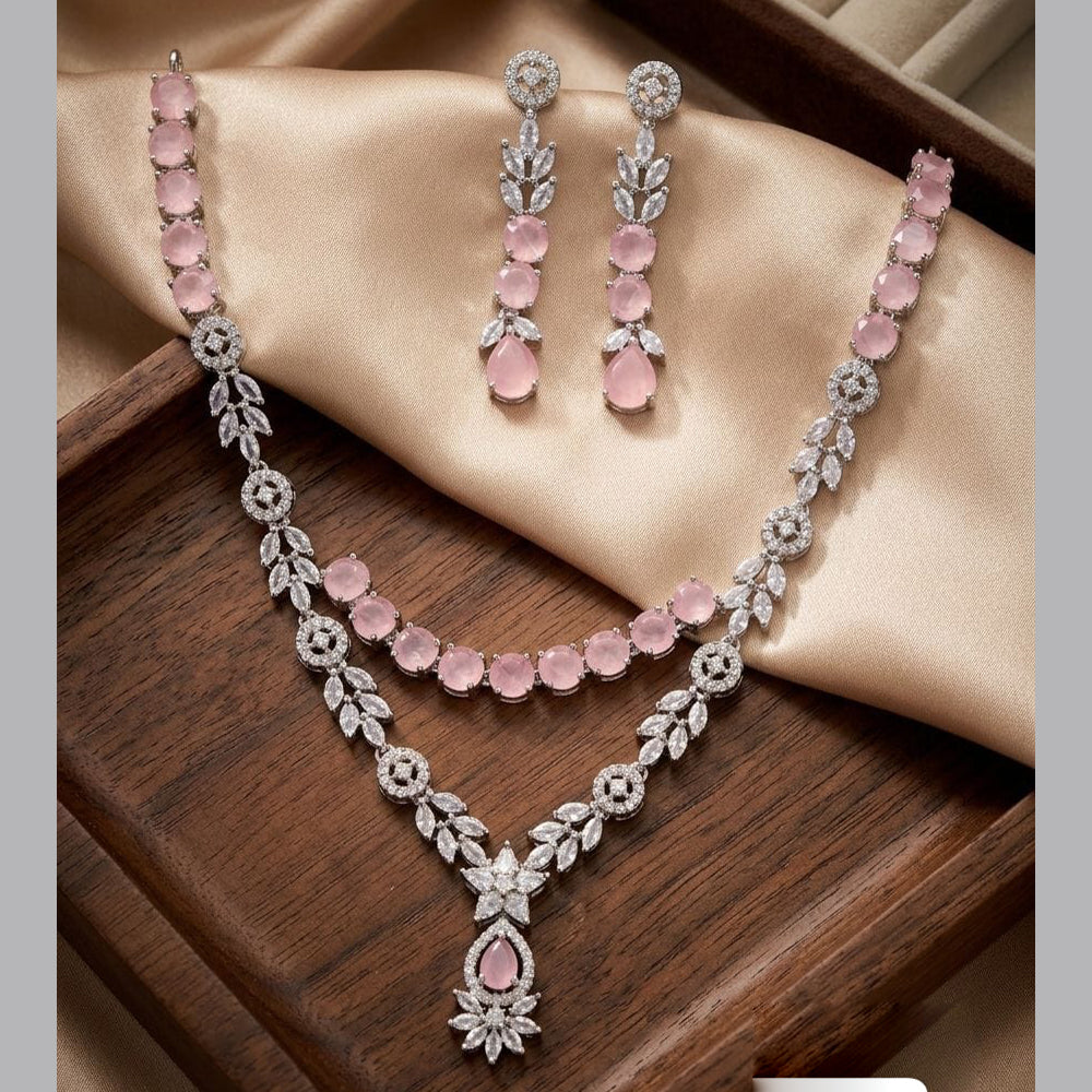 Tanish Art Jewellery Royal American Daimond Stone Necklace Set