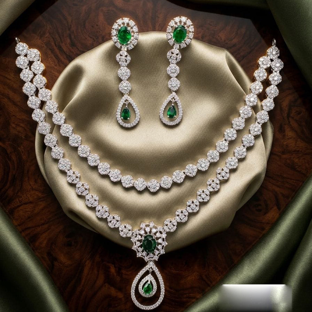 Tanish Art Jewellery Royal American Daimond Stone Necklace Set