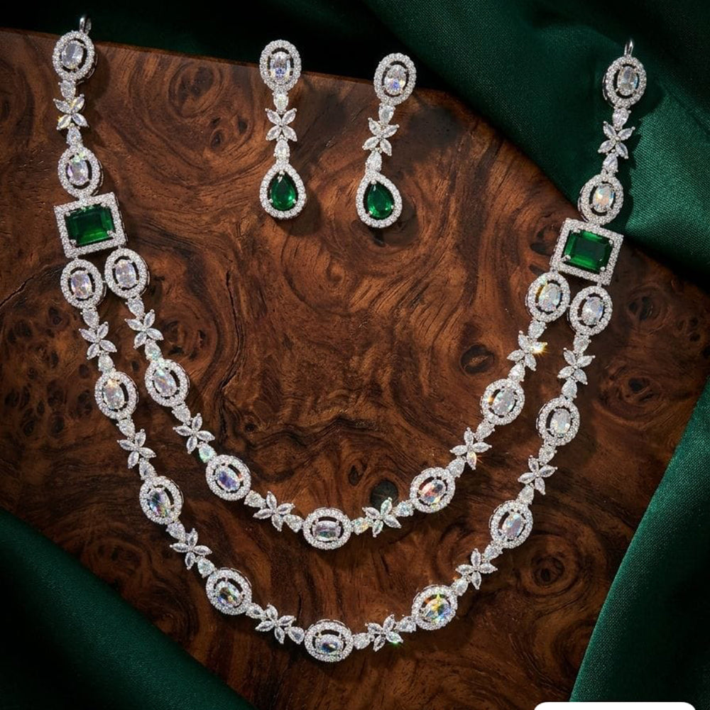 Tanish Art Jewellery Royal American Daimond Stone Necklace Set