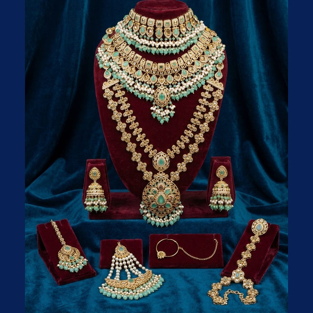 Tanish Art Jewellery Grand Crystal Stone And Beads Bridal Jewellery Set