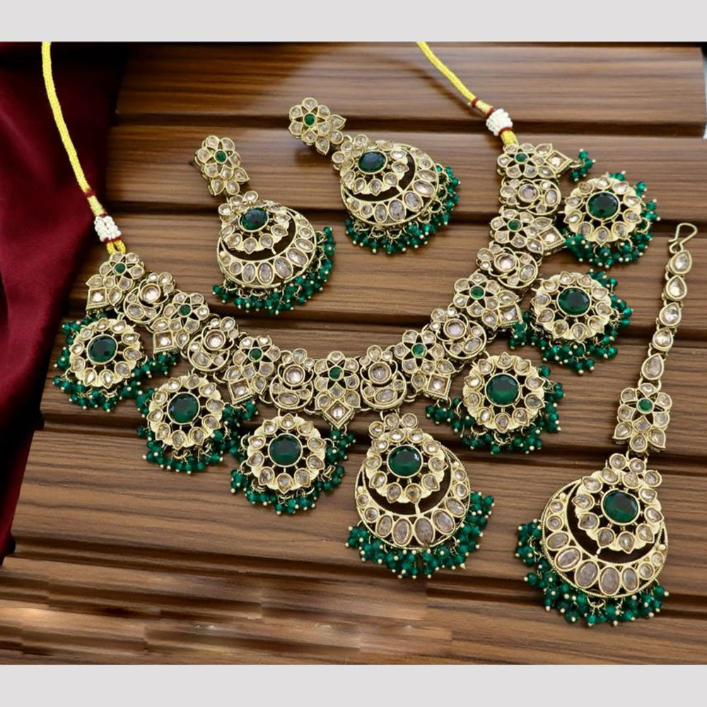 Tanish Art Jewellery Crystal Stone And Pearl Designer Necklace Set for Women