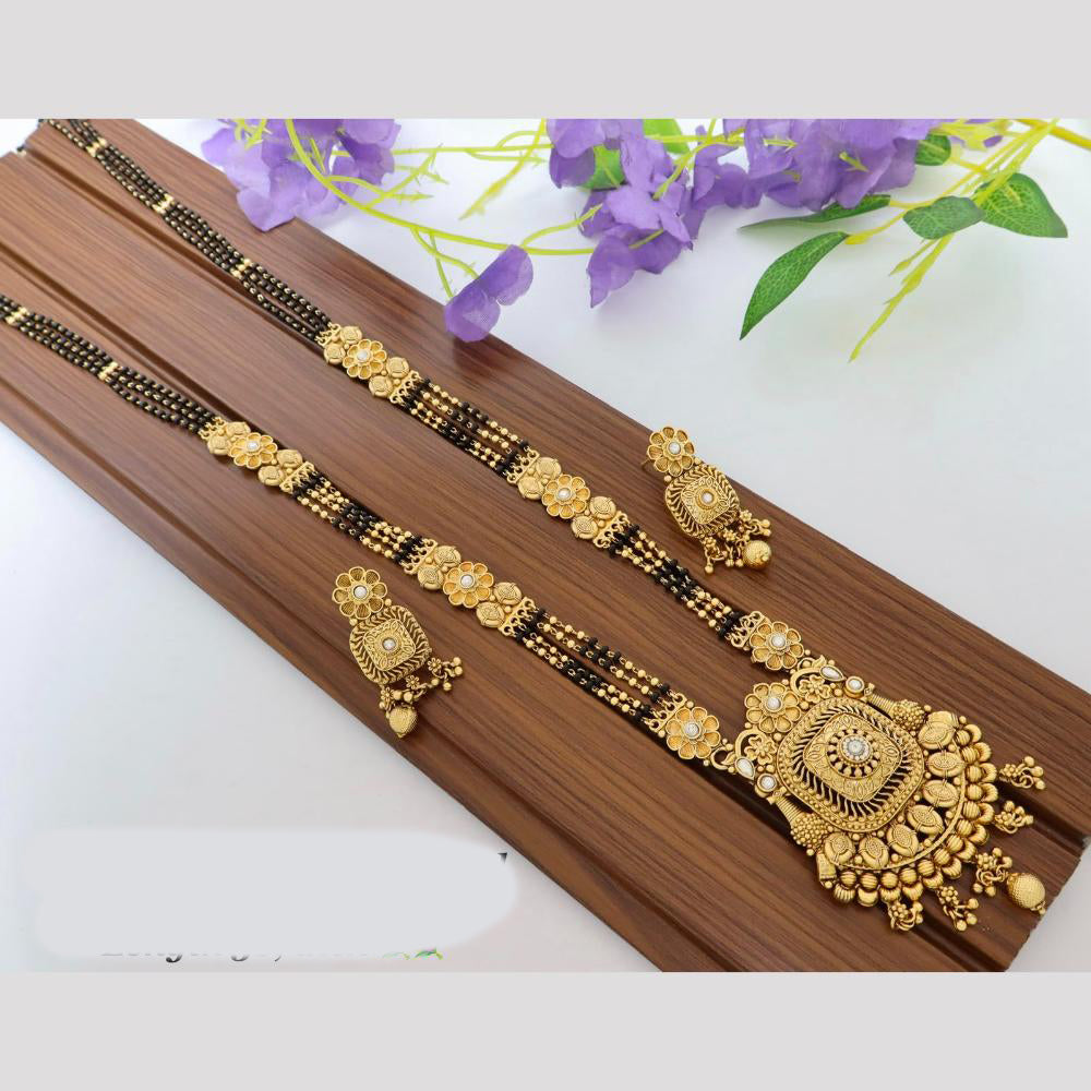 Tanish Art Jewellery Elegant Pota Stone And Beads Mangalsutra Set