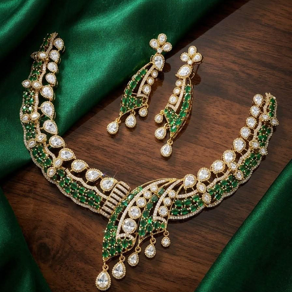 Tanish Art Jewellery Designer American Daimond Necklace Set