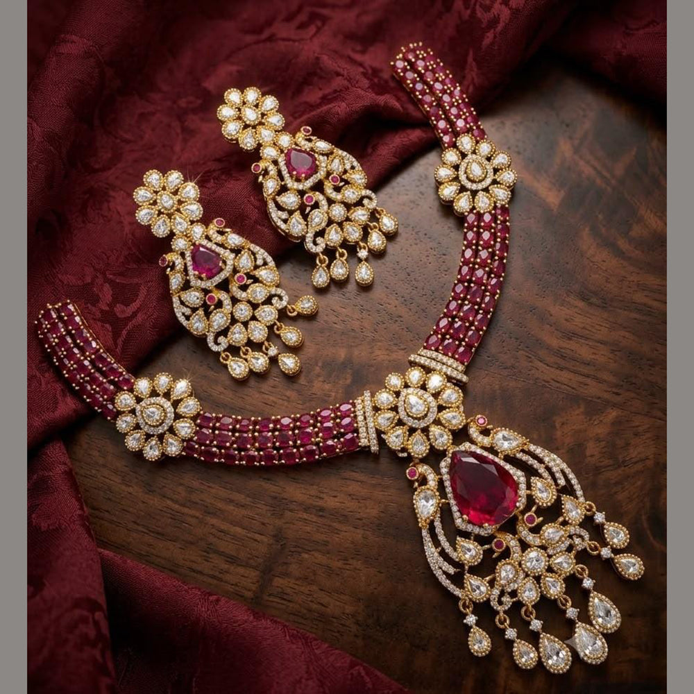 Tanish Art Jewellery Designer American Daimond Necklace Set