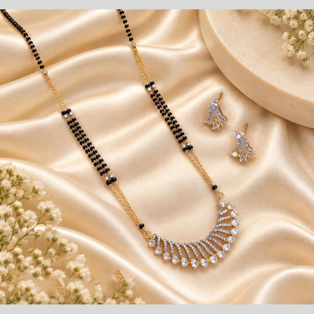 Tanish Art Jewellery Elegant Austrian Stone And Beads Mangalsutra Set