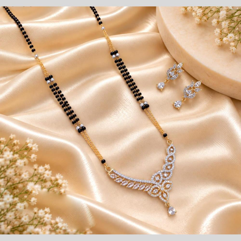 Tanish Art Jewellery Elegant Austrian Stone And Beads Mangalsutra Set