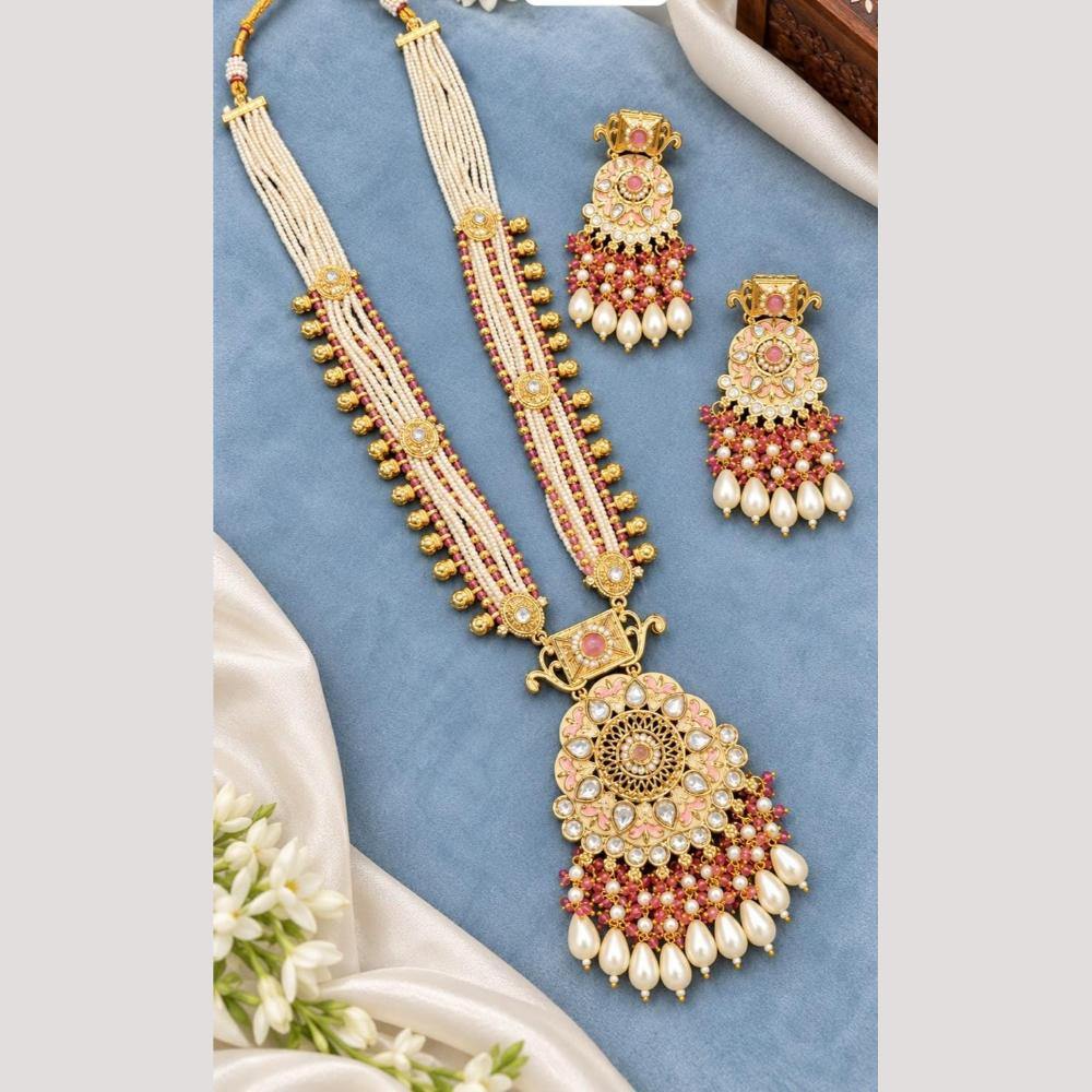Tanish Art Jewellery Polki Kundan And Pearl Long Necklace Set
